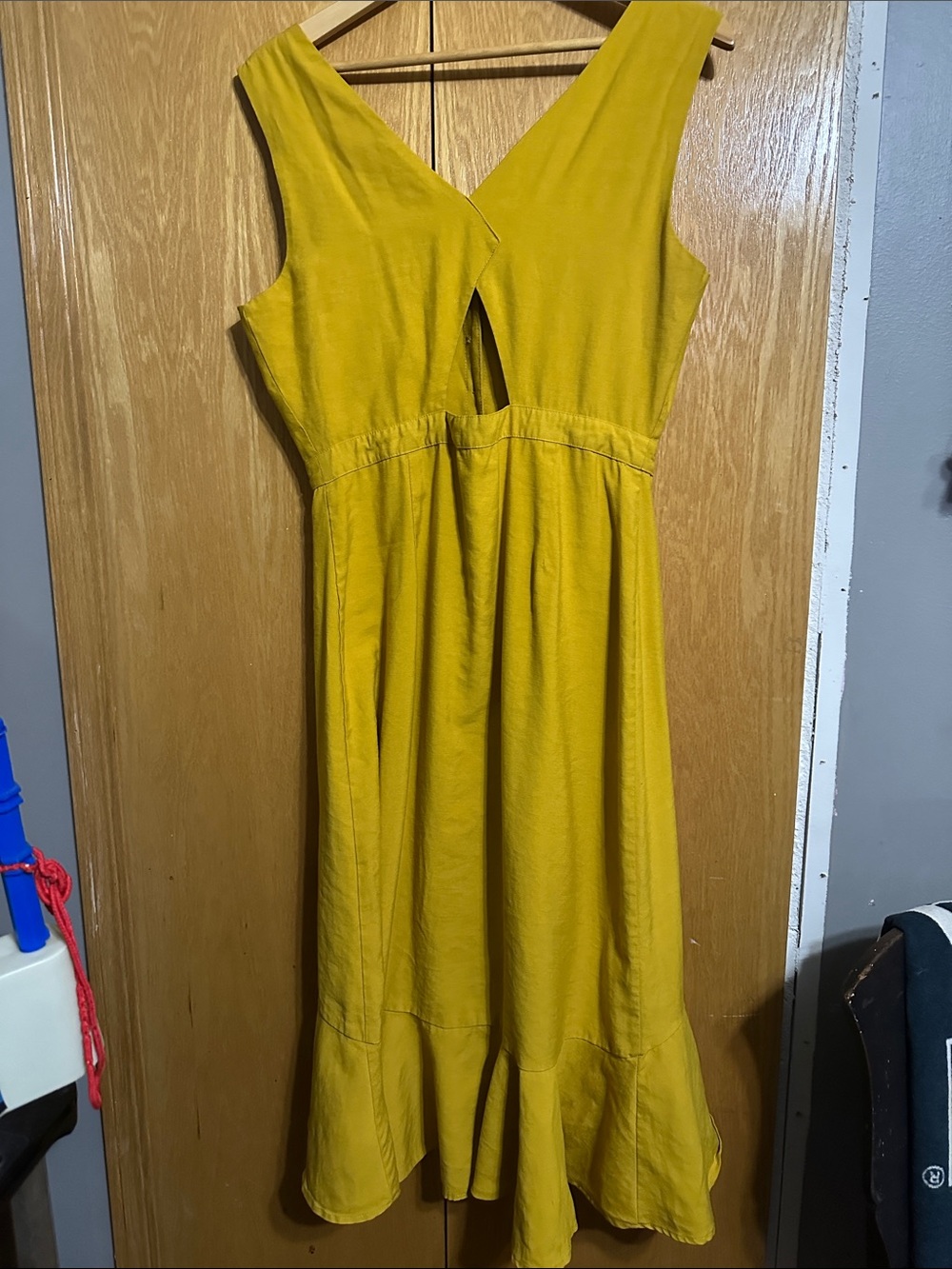 Lulu's Mustard Button-Front High-Low Dress - Picture 4 of 4